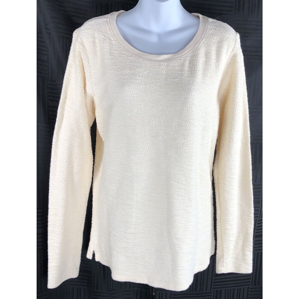 Scotch & Soda Terry Cotton Jersey Pullover Top 2 Ivory Amsterdam couture slits